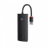 USB-хаб Baseus Lite Series 4-Port USB-A HUB Adapter (USB-A to USB 3.0*4) 25cm Black (WKQX030001) (19095)