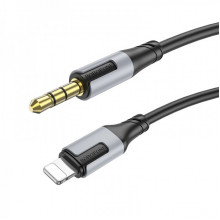 Аудіокабель BOROFONE BL19 iP to 3.5mm male, TPE, 1m, Black (6941991108327) (19695)