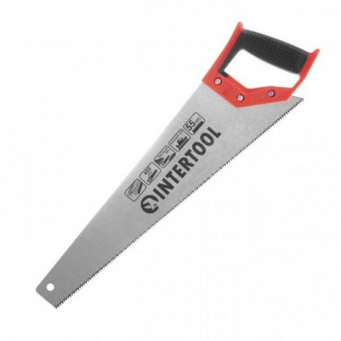 Ножовка по древесине с каленым зубом 450 мм, 55 HRC INTERTOOL HT-3102 (20695)
