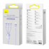 Кабель Baseus Flash Series Ⅱ One-for-three Fast Charging Data Cable USB to M+L+C 66W 1.2m Purple (CASS040005) (14895)