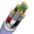 Кабель Baseus Flash Series Ⅱ One-for-three Fast Charging Data Cable USB to M+L+C 66W 1.2m Purple (CASS040005) (14895)