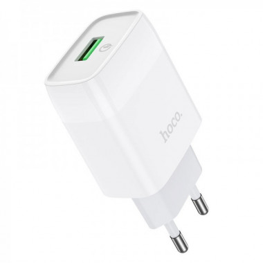 Мережевий зарядний пристрій HOCO C72Q Glorious single port QC3.0 charger 18W White (6931474732514) (20206)