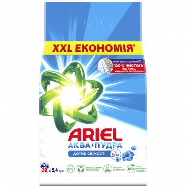 Стиральный порошок Ariel Аква-Пудра Touch of Lenor 5.4 кг (8006540536988) (7406)