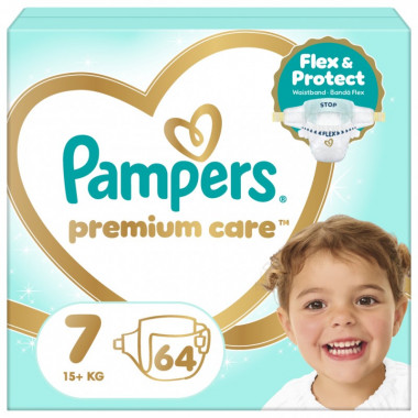 Подгузники Pampers Premium Care Розмір 7 15+ кг 64 шт (8006530260145) (22506)