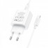 Мережевий зарядний пристрій HOCO C76A Pro Majestic single port PD30W charger set (Type-C to Type-C)(EU) White (6942007616324) (19906)