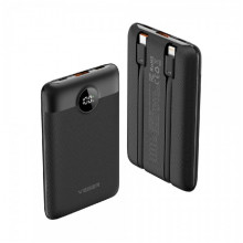 Зовнішній акумулятор VEGER 10000 mAh with built-in cables Type C / Lightning PD QC3.0 2A 22,5W C11 (W1170) black (VG-W1170) (19016)