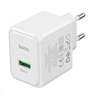 Мережевий зарядний пристрій HOCO CS12A Ocean single port QC3.0 charger White (6942007603690) (20216)