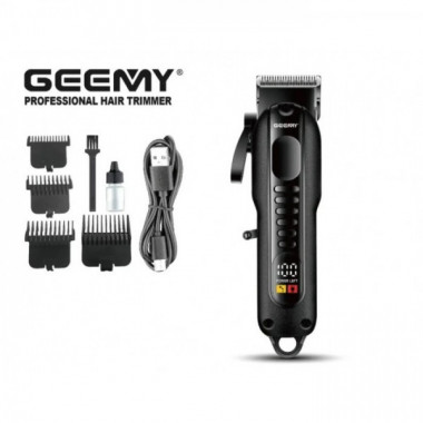 Аккумуляторный триммер машинка для стрижки волос Geemy GM-8040 с 4 насадками (14316)