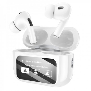 Бездротові навушники HOCO EW72 Soar true wireless ANC Noise Reduction touch screen BT headset White (6942007629829) (8416)