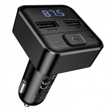 АЗП з FM-модулятором BOROFONE BC63 Selecto car BT FM transmitter Black (6941991126185) (20516)
