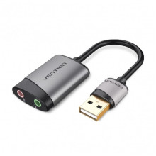 Адаптер Vention USB External Sound Card 0.15M Gray Metal Type (CDKHB) (CDKHB) (18916)