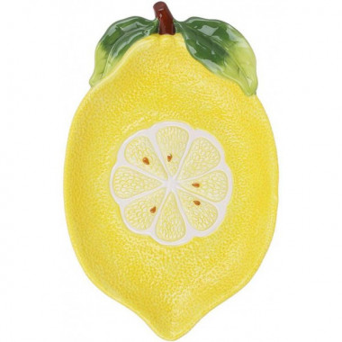 Набір 3 керамічні тарілки "Lemon" 31х20см, Жовтий лимон (4426)