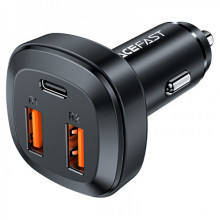 Автомобільний зарядний пристрій ACEFAST B9 66W(2USB-A+USB-C) three port metal car charger (6974316281726) (8426)