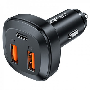 Автомобільний зарядний пристрій ACEFAST B9 66W(2USB-A+USB-C) three port metal car charger (6974316281726) (8426)