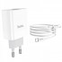 Мережевий зарядний пристрій з кабелем HOCO C80A Rapido PD20W+QC3.0 charger set (Type-C TO Type-C)(EU) White (6931474740533) (19826)