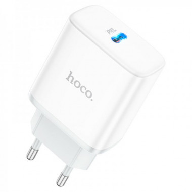 Мережевий зарядний пристрій HOCO C104A Stage single port PD20W charger White (6931474782892) (14926)