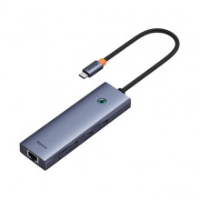 USB Hub Baseus Flite 7-Port Type-C to HDMI4K 60Hz*1+USB3.0*2+PD*1+RJ45*1+SD/TF3.0*1 Cерый (2036)