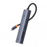 USB Hub Baseus Flite 7-Port Type-C to HDMI4K 60Hz*1+USB3.0*2+PD*1+RJ45*1+SD/TF3.0*1 Cерый (2036)