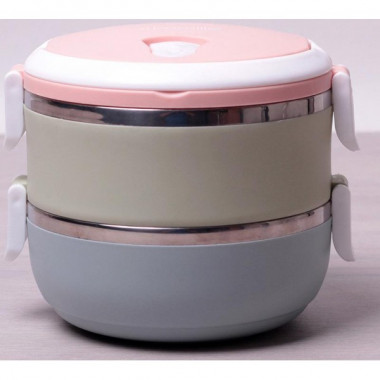 Ланч-бокс Kamille Food Box 2 ємності по 700 мл, 16.5х15х13.5см (7036)