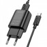 Мережевий зарядний пристрій з кабелем HOCO C134A Solid single-port charger set (Type-C) (EU) Black (6942007621359) (536)