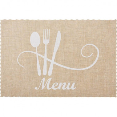 Набір 12 сервірувальних килимків Doily Menu 30х45см, плейсмат (подтарельники), пісочний (5536)