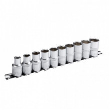 Набор головок, 1/2" - 8,10,12,13,14,15,16,17,18,19 мм CrV. 10 ед. Cr-V INTERTOOL ET-6012 (17736)
