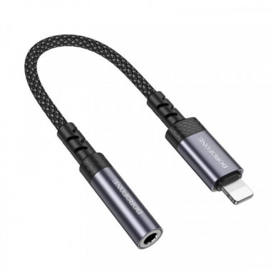 Перехідник BOROFONE BV24 Graceful digital audio converter cable iP to 3.5mm Metal Grey (6941991120398) (21046)