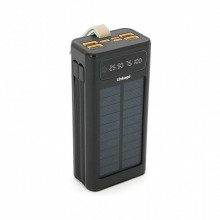 Батарея универсальная Linkage 30000mAh, Solar, 22.5W, cables Туре-С+Lighting, Black (LKP-46) (18546)