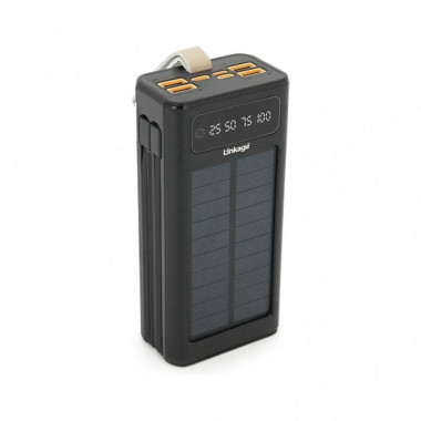 Батарея универсальная Linkage 30000mAh, Solar, 22.5W, cables Туре-С+Lighting, Black (LKP-46) (18546)