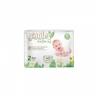 Подгузники Giggles Natural 2 Mini 3-6 кг 40 шт (8680131206384) (7546)