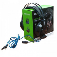 Игровые проводные наушники IMENSO IMS-E1007 RGB USB+3.5 Синие (18846)
