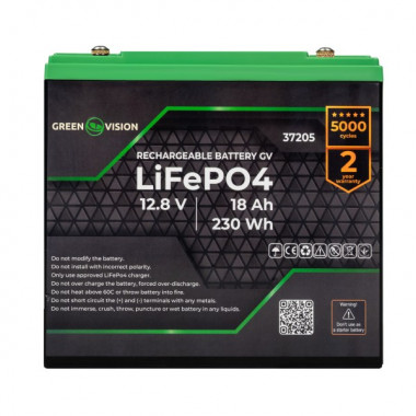 Аккумулятор GV LiFePО4 12V (12,8V) - 18 Ah (230Wh) (846)
