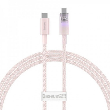 Кабель Baseus Explorer Series Fast Charging Cable with Smart Temperature Control Type-C to Type-C 100W 1m Baby Pink (P10319703411-00) (14946)