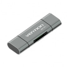 Кардридер Vention USB3.0 Multi-function Card Reader Gray Metal Type (CCHH0) (CCHH0) (18946)