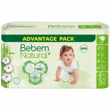 Подгузники Bebem Natural 4 maxi 7-14 кг 52 шт (8690536836307) (9946)