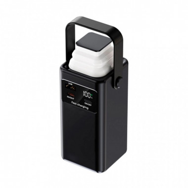 Батарея универсальная TheGeneral 20000mah Glim, 22.5W Fast Charge PD Lamp Black (40012919-01) (19056)