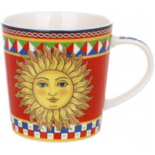 Кухоль порцеляновий Sicilia "Sole" (Сонце) 450мл, подарункова чашка (4056)