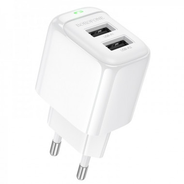 Мережевий зарядний пристрій BOROFONE BAS41A Potential dual-port charger White (6941991113741) (17456)