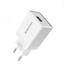 Мережевий зарядний пристрій з кабелем BOROFONE BA20A Sharp single port charger set(Micro) 10.5W White (6931474700735) (456)