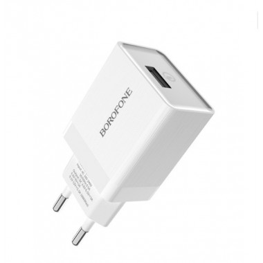 Мережевий зарядний пристрій з кабелем BOROFONE BA20A Sharp single port charger set(Micro) 10.5W White (6931474700735) (456)