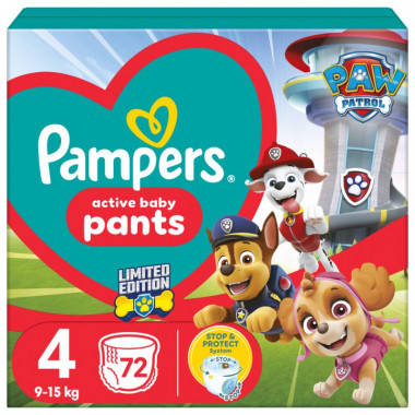 Подгузники Pampers Maxi Размер 4 (9-15 кг) Paw Patrol 72 шт (8006540863572) (22556)