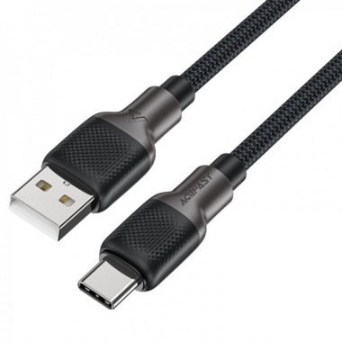 Кабель ACEFAST C10-04 USB to Type-C 3A, 1.2m, silicone, zinc connectors, Black (6974316283126) (19756)