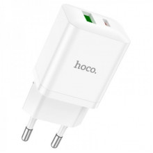 Мережевий зарядний пристрій HOCO N28 Founder PD20W+QC3.0 charger White (6931474783516) (14856)