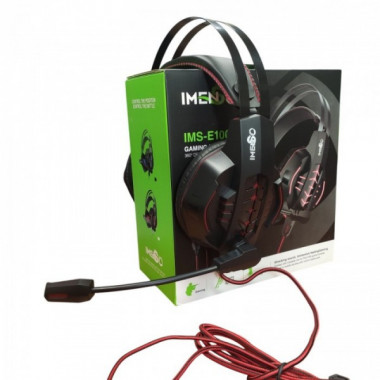 Игровые проводные наушники IMENSO IMS-E1007 RGB USB+3.5 Красные (17956)