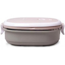 Ланч-бокс Kamille Food Box 700мл, 20х14.5х7.5см, бежевий з оливковим (7066)