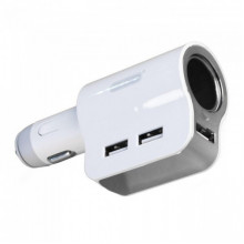 Автомобильный переходник для прикуривателя Ezra CR05 с 3 USB Белый (14166)