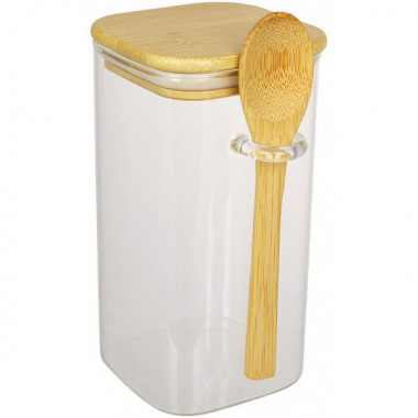 Банка кухонна "Rauma" 700мл скляна з дерев'яною кришкою та ложкою (19566)