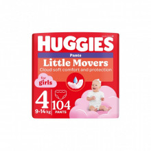 Подгузники Huggies Little Movers/Pants 4 M-Pack 9-14 кг для девочек 104 шт (5029054568095) (7176)