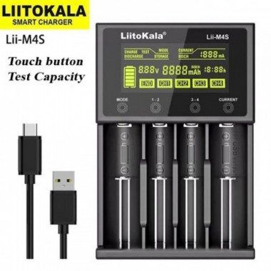 Интеллектуальное зарядное устройство LiitoKala Lii-M4S для АА, ААА, 18650, 26650 Li-ion, Ni-MH/Ni-Cd аккумуляторов с функцией (9276)