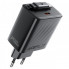 Мережевий зарядний пристрій з кабелем ACEFAST A110 PD30W GaN charger (USB-C+USB-C) with retractable cable (EU) Black (6974316283942) (376)